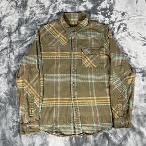 Howler Brothers Harker's Flannel Shirt Men's Large Brown Plaid Button Up Hiking